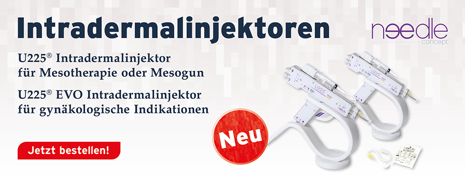 Intradermalinjektoren, Needle Concept, U225 Intradermalinjektor für Mesotherapie oder Mesogun; U225 EVO Intradermalinjektor für gynaekologische Indikationen